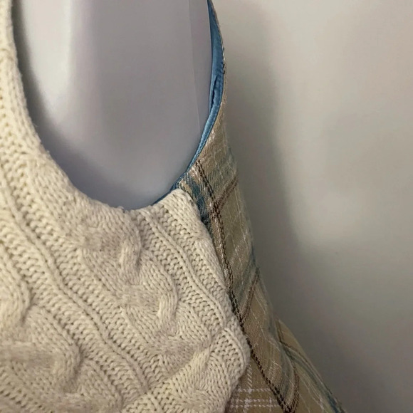 Vintage BB Dakota cotton blend sweater vest plaid outdoors fall winter ski - Picture 8 of 9